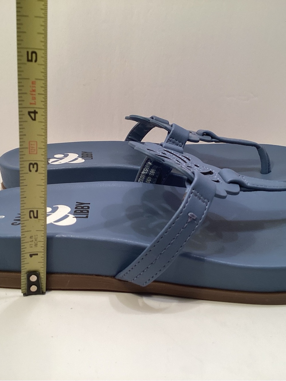 A18 Sam & Libby Light Blue Floral Thong Sandals - Picture 6 of 6